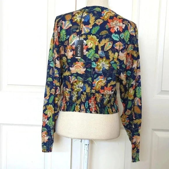 Buffalo David Bitton Lace Trim Raquel Botanical Blouse - Picture 8 of 10